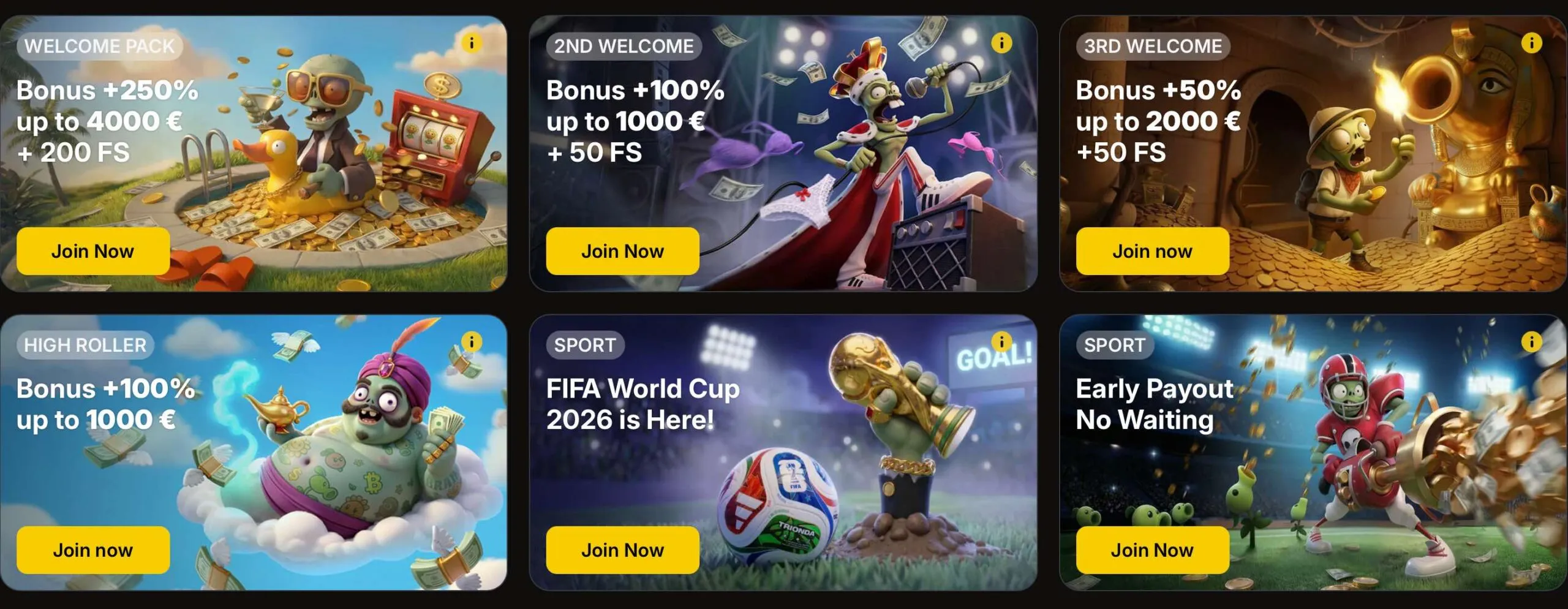 Welkomstbonus en promoties bij Zombillion Casino